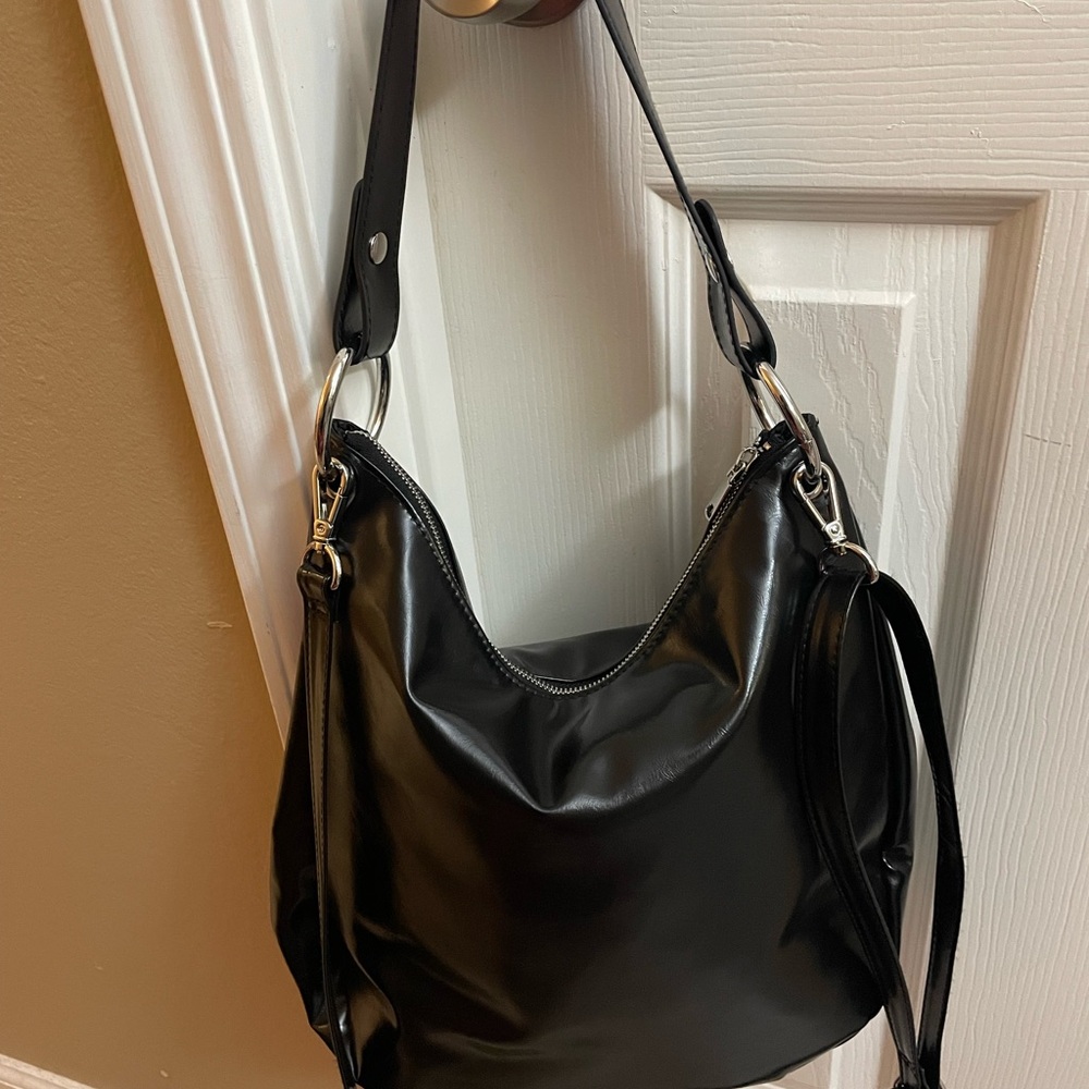 Black Leather Shoulder Bag